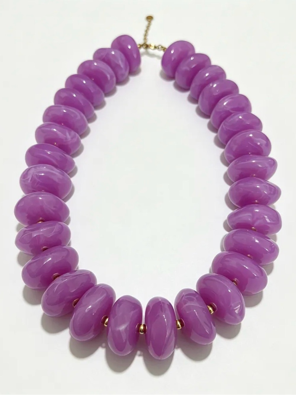Chunky Purple Bead Statement Necklace - Beaded Necklace